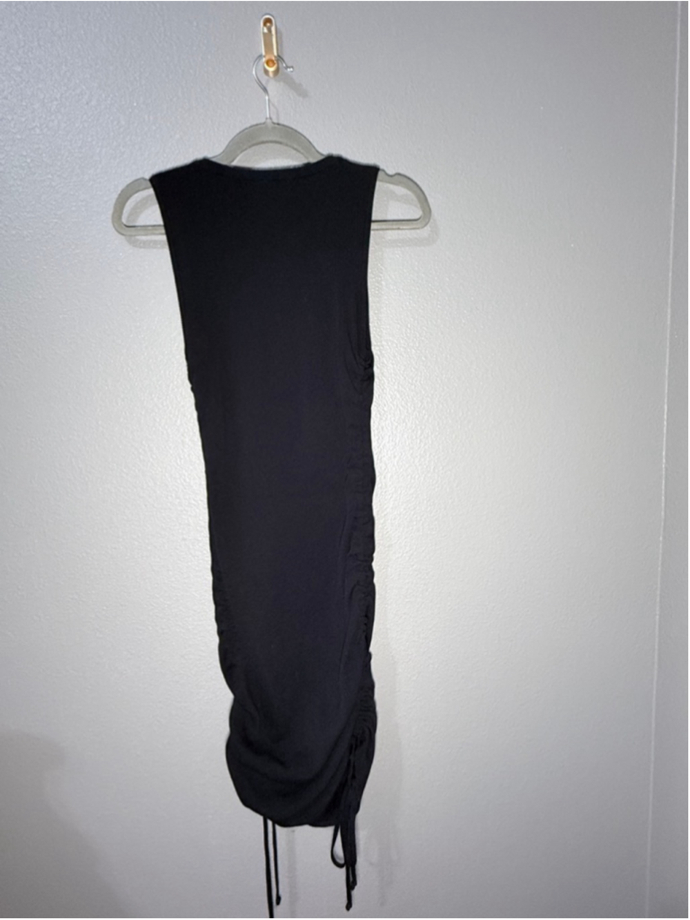 Women's LIONESS Black Ribbed Ruched Mini Dress S - Picture 5 of 6